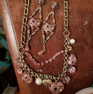 Betsey Johnson necklace and matching earrings